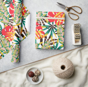 Papel De Regalo Patrón tropical brillante