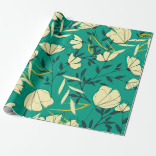 Papel De Regalo Patrón tropical brillante sin soldadura con hojas 