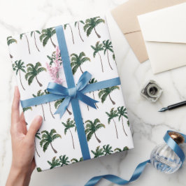 Papel De Regalo Patrón tropical de palmeras acuarelas