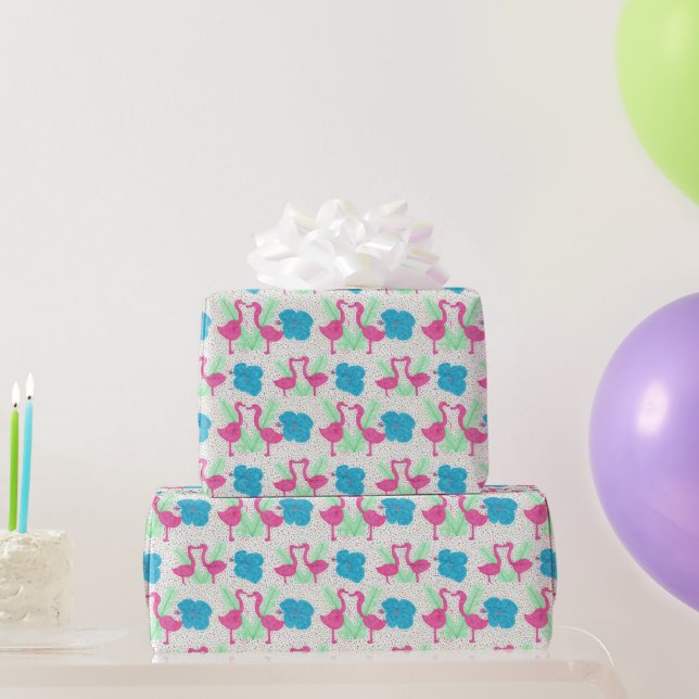 Papel De Regalo Patrón tropical Flamingo Fun (Regalos de fiesta)