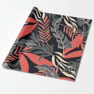 Papel De Regalo Patrón tropical fluido de verano con un amarillo b
