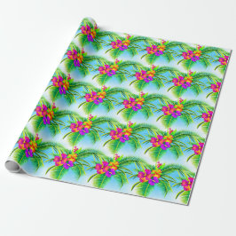 Papel De Regalo Patrón tropical hawaiano sin foco