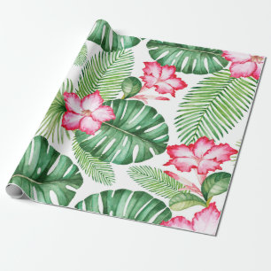 Papel De Regalo Patrón tropical transparente