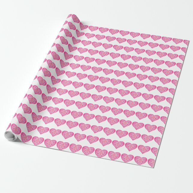 Papel De Regalo Patrón único del corazón Rojo Azul Blanco Amarillo (Desenrollado)