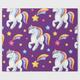 Papel De Regalo Patrón unicornio de caballo mágico