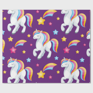Papel De Regalo Patrón unicornio de caballo mágico