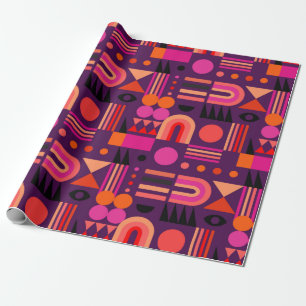Papel De Regalo Patrón uniforme geométrico abstracto con formas de