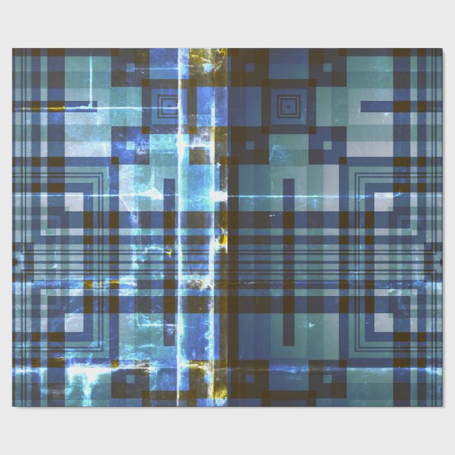 Papel De Regalo Patrón verde azul (Costura)