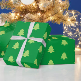 Papel De Regalo Patrón verde claro del árbol de Navidad
