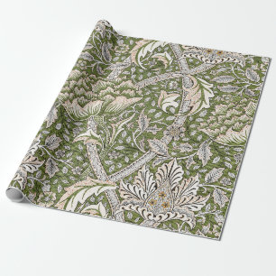 Papel De Regalo : Patrón verde Windrush de William Morris: Vintage