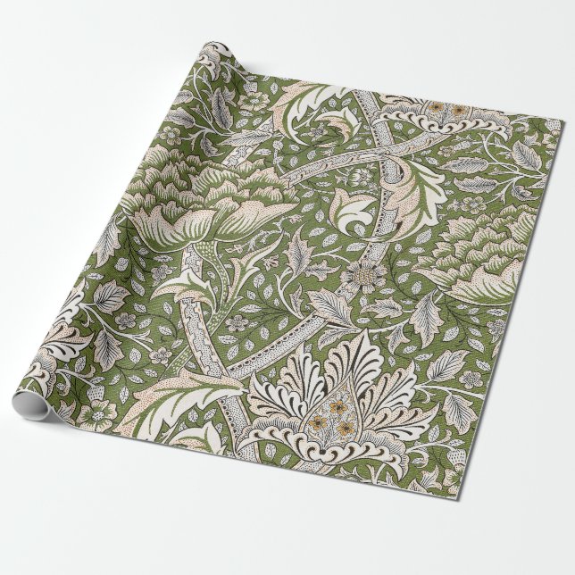Papel De Regalo : Patrón verde Windrush de William Morris: Vintage (Desenrollado)