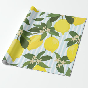 Papel De Regalo Patrón vintage de cítricos sin soldadura sobre f