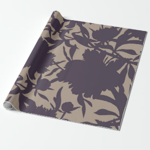 Papel De Regalo Patrón vintage floral sin costuras. Silhouettes fa