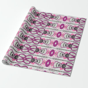 Papel De Regalo Patrón Vintage moderno Decoración rosa Púrpura 