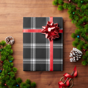 Papel De Regalo Patrón vintage negro y blanco de las granjas