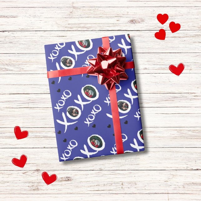Papel De Regalo Patrón XOXO 2 fotos y corazones personalizados en  (Subido por el creador)