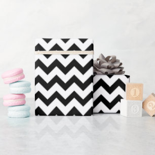 Papel De Regalo Patrón Zigzag Chevron Negro Y Blanco