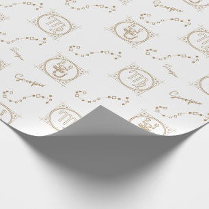 Papel De Regalo Patrón Zodiaco Oro: Escorpio