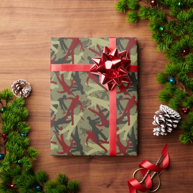Papel De Regalo Patrón Zombie Camo (Regalo de vacaciones)
