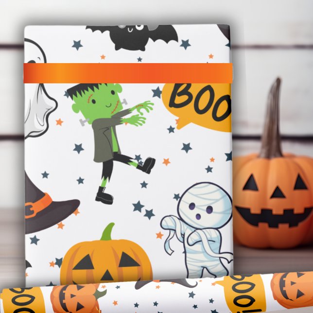 Papel De Regalo Patroneado Halloween Spooktacular Bootifully (Boo-tifully Cute Spooktacular Halloween Patterned Wrapping Paper)