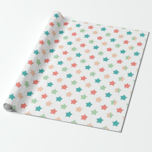 Papel De Regalo Patrones de estrellas: Delicia Roja, Verde, Azul y