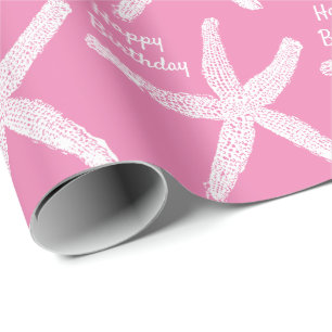 Papel De Regalo Patrones de estribor Pink Cute Girly Feliz cumplea