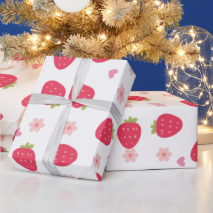 Papel De Regalo Patrones de Fresa de Impresión Linda