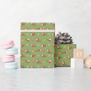 Papel De Regalo Patrones de Navidad sin Costuras de Pilates Santa