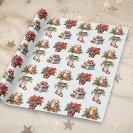 Papel De Regalo Patrones de Navidades de acuarela