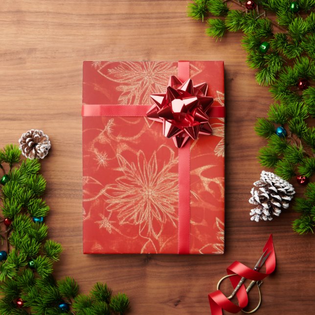 Papel De Regalo Patrones de Navidades de la festividad roja y del  (Regalo de vacaciones)