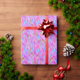 Papel De Regalo Patrones de plumas sin costuras rosadas lindas