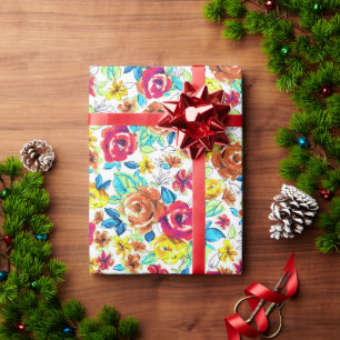 Papel De Regalo Patrones de rosas vintage coloridos lindos