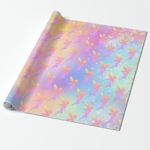 Papel De Regalo patrones de silueta de hada blanca