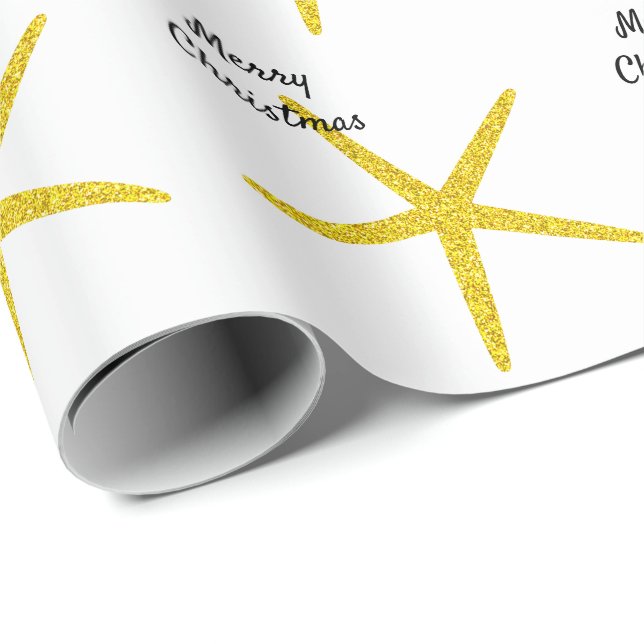 Papel De Regalo Patrones estelares Feliz Purpurinoso de Navidad Do (Esquina del rollo)