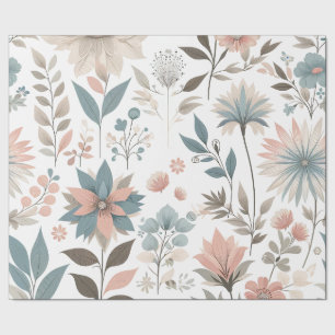 Papel De Regalo Patrones florales de bonito Acuarela Pastel