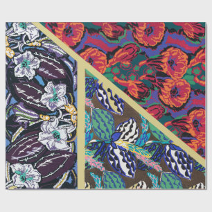 Papel De Regalo Patrones florales geométricos Art Déco franceses v