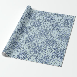 Papel De Regalo Patrones geométricos islámicos de Dusty Blue Arabe