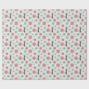 Papel De Regalo Patrones invernales personalizados de acuarela ini