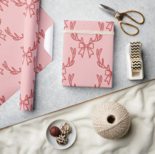 Papel De Regalo Patrones singulares de Navidades rosados