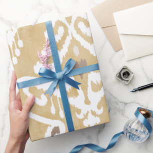 Papel De Regalo Patrones tribales de oro neutro beige kat