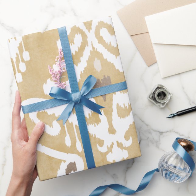Papel De Regalo Patrones tribales de oro neutro beige kat (Regalar)