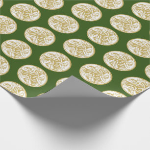 Papel De Regalo Patten de trío de perro celta dorado