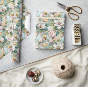Papel De Regalo Pattern Elegant Magnolia Flowers