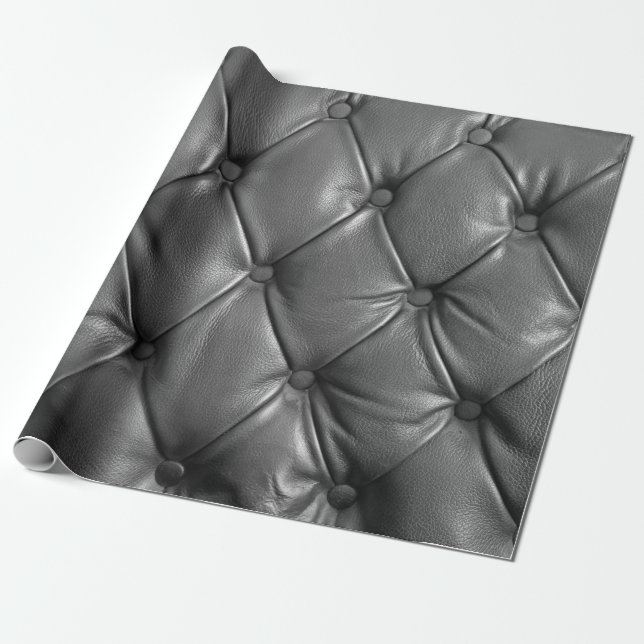 Papel De Regalo pattern of black genuine leather texture using as  (Desenrollado)