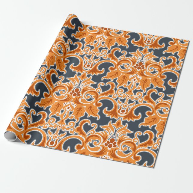 Papel De Regalo Patternab de fondo transparente amarillo con ornam (Desenrollado)