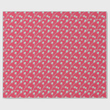 Patterned Silver-Grey Foliage on Bright Pink Red