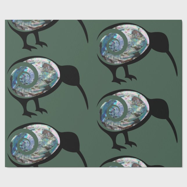 PAPEL DE REGALO PAUA KIWI BIRD KORU NUEVA ZELANDIA (Costura)