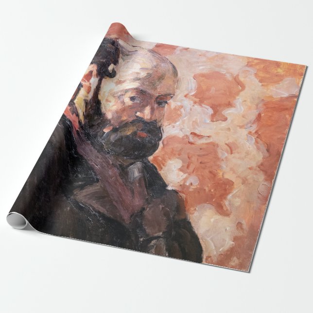 Papel De Regalo Paul Cezanne - autorretrato de fondo rosa (Desenrollado)