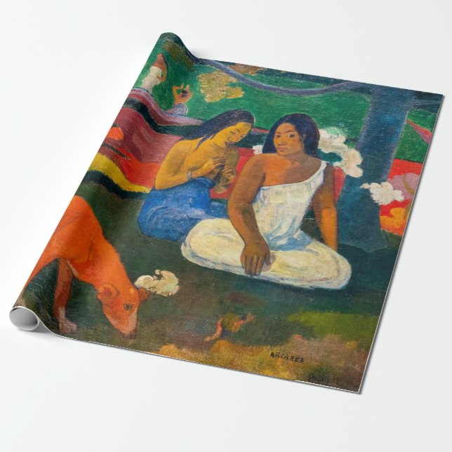 Papel De Regalo Paul Gauguin - Arearea / El Perro Rojo (Desenrollado)