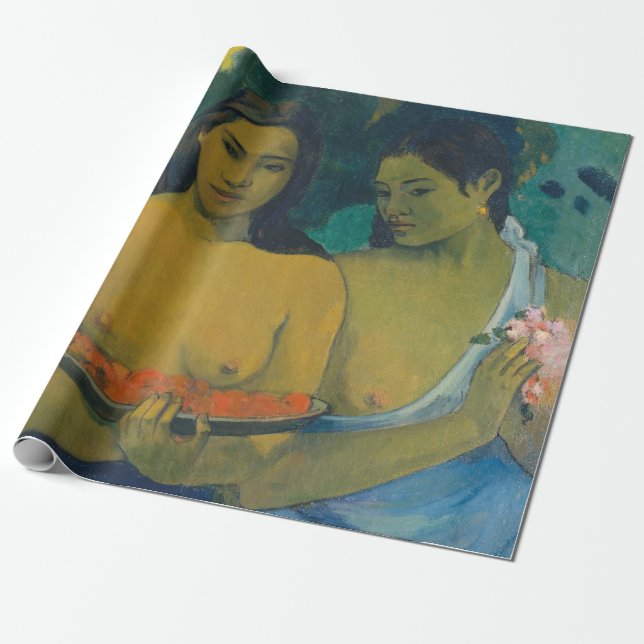Papel De Regalo Paul Gauguin - Dos mujeres tahitianas (Desenrollado)